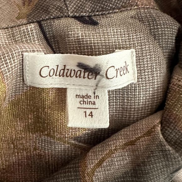 Coldwater Creek Green & Orange Zip Up Jacket, Size 14, Pre-Owned - Picture 5 of 7